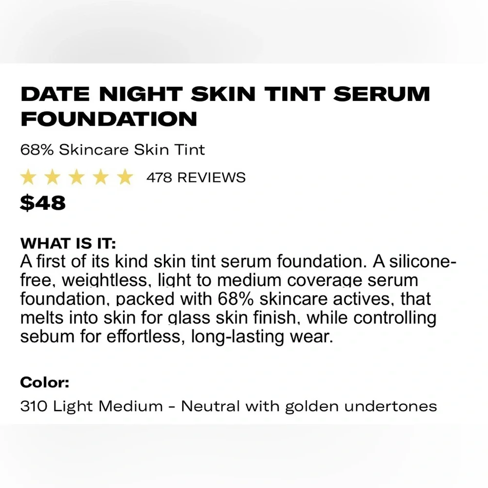Youthforia Date Night Skin Tint Serum Foundation